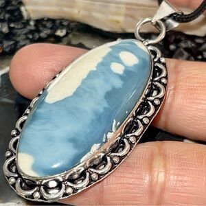 Baby Blue Owyhee Opal Pendant 2 1/2”
